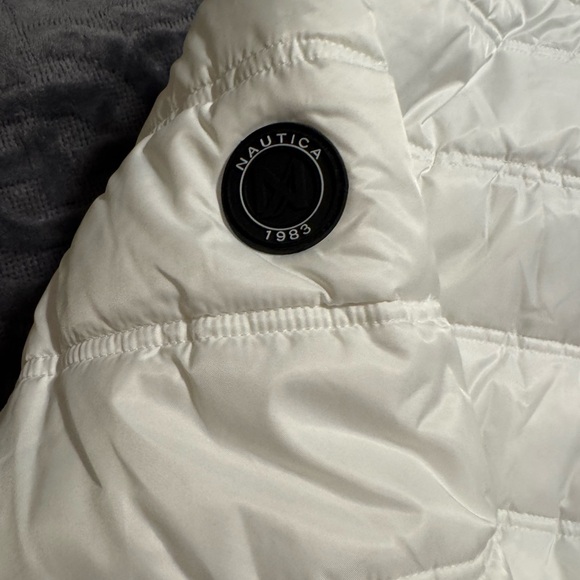 Nautica Cream Quilted Jacket with Logo Patch - Picture 3 of 4